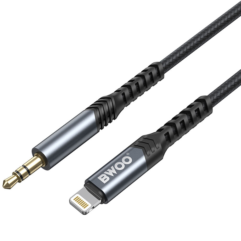 Cable de Audio Lightning - 3.5mm BWOO BO-AUX068, 1.2m, Negro