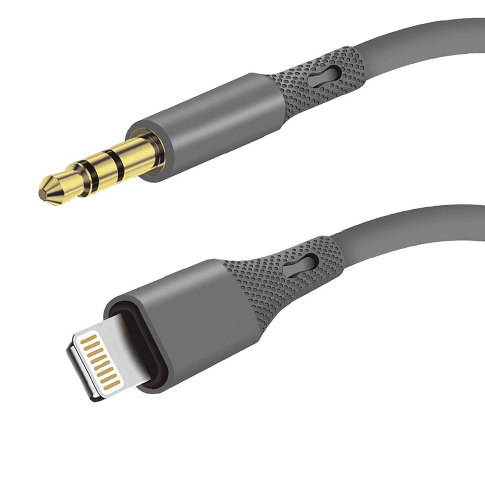 Cable Audio Lightning - 3.5mm Techsuit AC5 SoundFlex, 1m, Gris