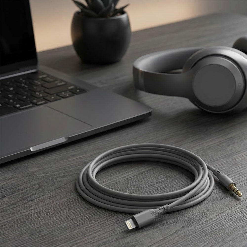 Cable Audio Lightning - 3.5mm Techsuit AC5 SoundFlex, 1m, Gris