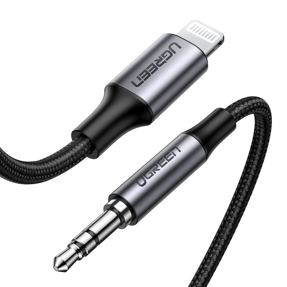 Cable Audio Lightning - 3.5mm UGREEN US315 (70509), 1m, Negro