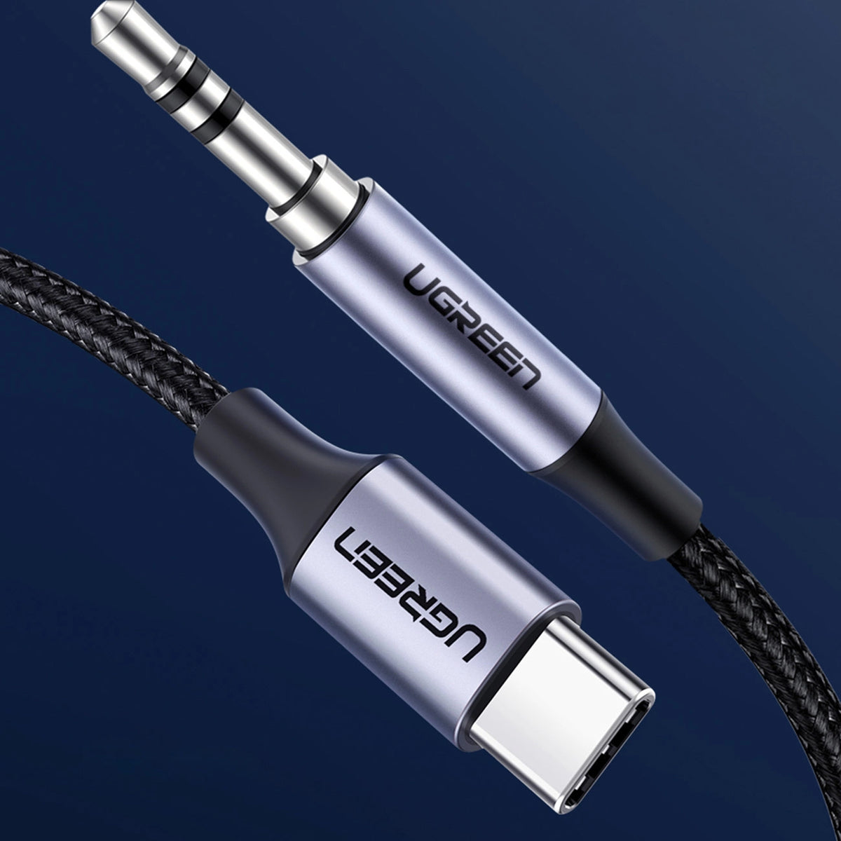 Cable de Audio USB-C - 3.5mm UGREEN AV143, 1m, Gris
