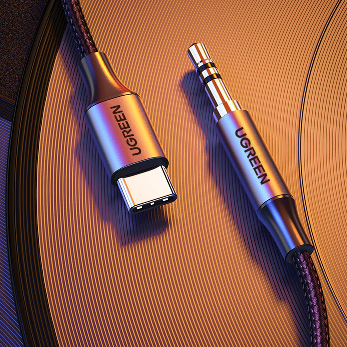 Cable de Audio USB-C - 3.5mm UGREEN AV143, 1m, Gris