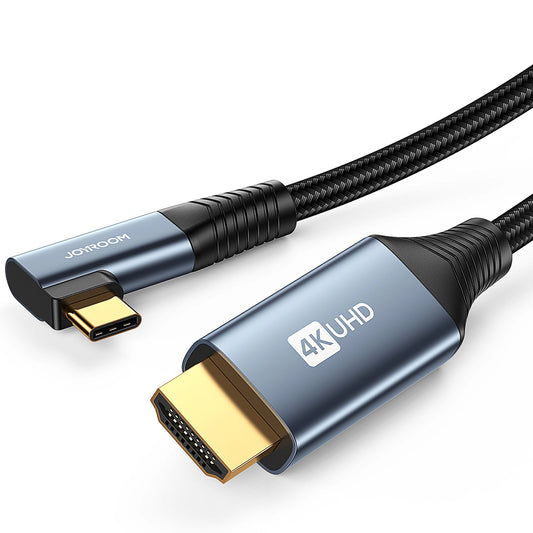 Cable Audio y Video USB-C - HDMI Joyroom SY-20C1 Angled, 2m, Gris