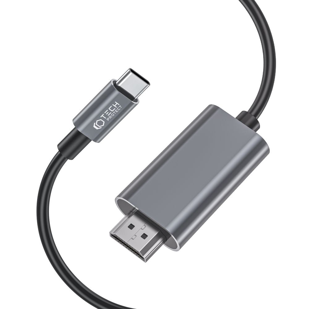 Cable de audio y vídeo USB-C - HDMI Tech-Protect Ultraboost, 2 m, negro