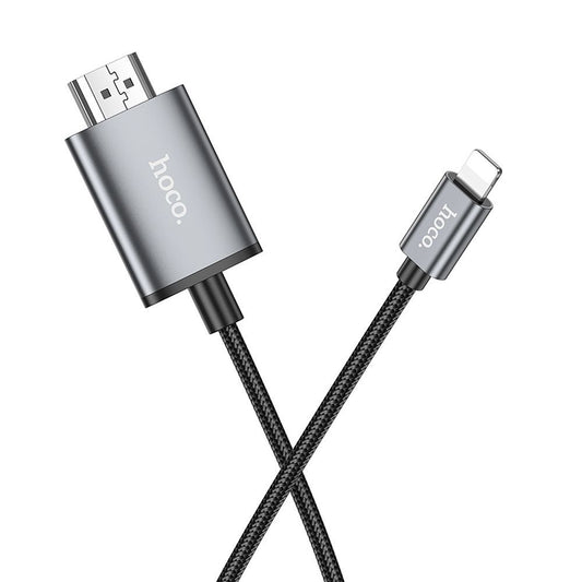 Lightning - HDMI Audio and Video Cable HOCO UA27, 2m, Gray