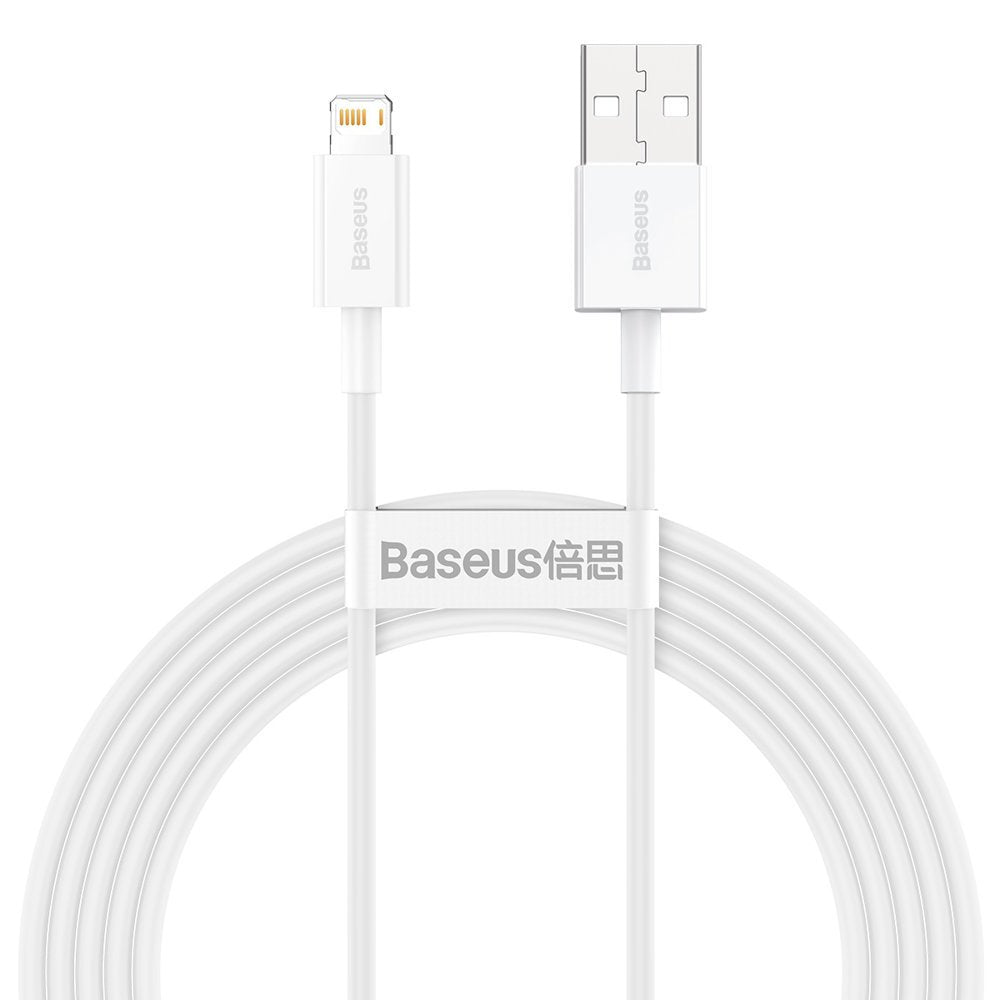 Cable de datos y carga USB-A - Lightning Baseus Superior Series, 20W, 2m, Blanco CALYS-C02