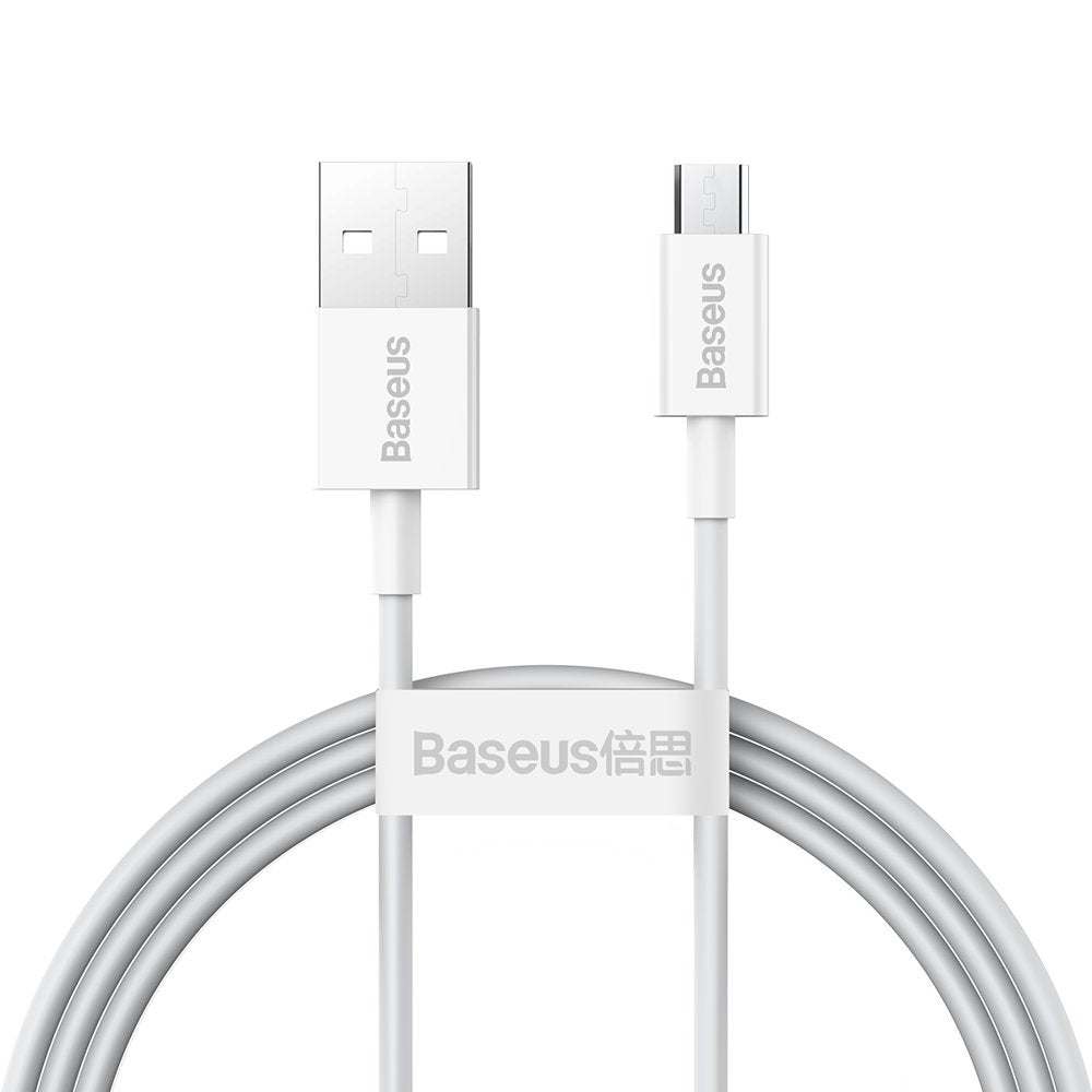 Cable de Datos y Carga USB-A - microUSB Baseus Superior Series, 18W, 2m, Blanco CAMYS-A02