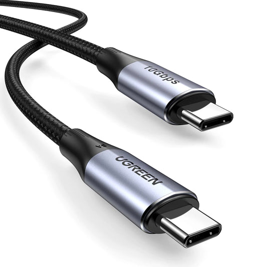 Cable de carga y datos USB-C - USB-C UGREEN US355, 100W, 1m, Negro