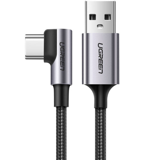 Cable de datos y carga USB-A - USB-C UGREEN US284 Angular, 60W, 2m, Gris