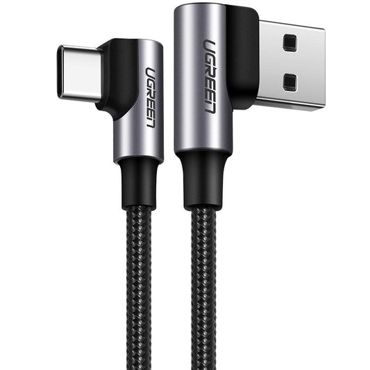 Cable de carga y datos USB-A - USB-C UGREEN US176 en ángulo, 60W, 2m, negro