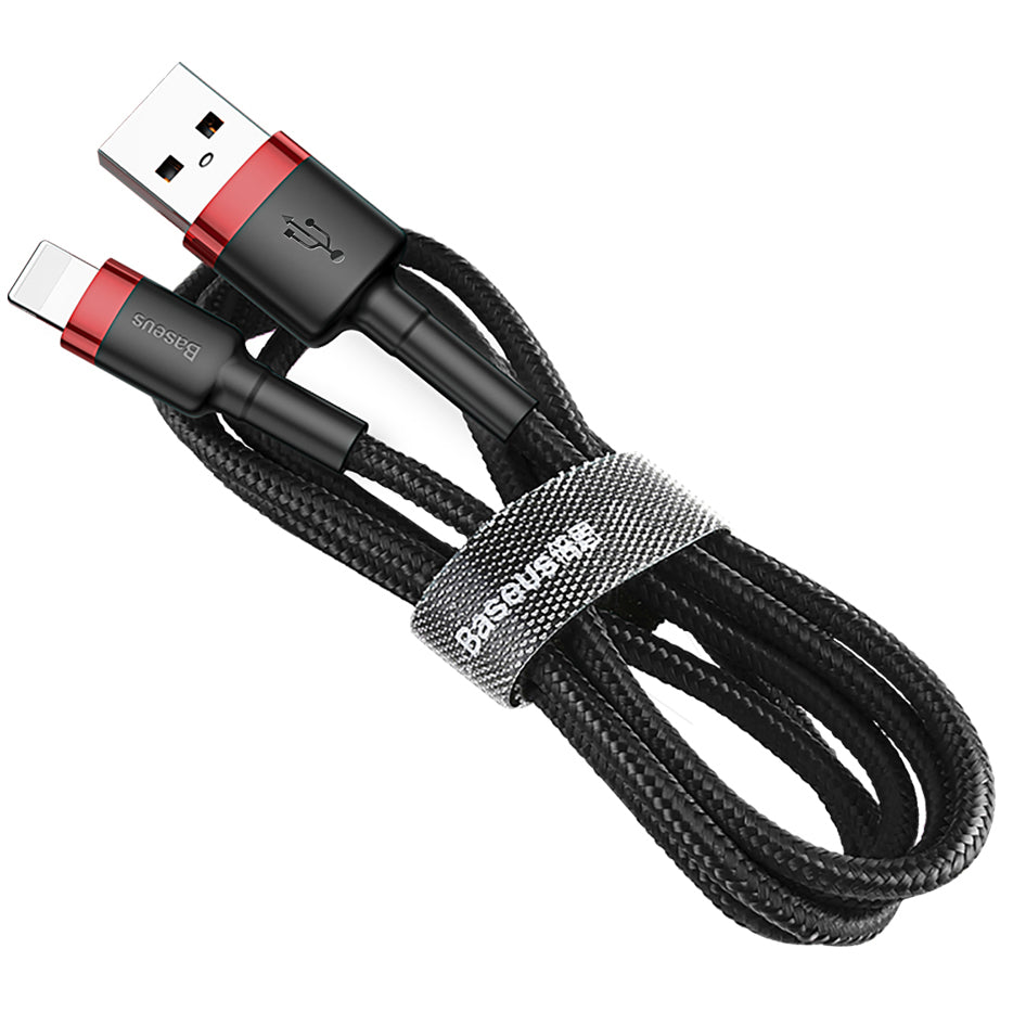 Cable de Datos y Carga USB-A - Lightning Baseus Cafule, 18W, 0.5m, Rojo CALKLF-A19