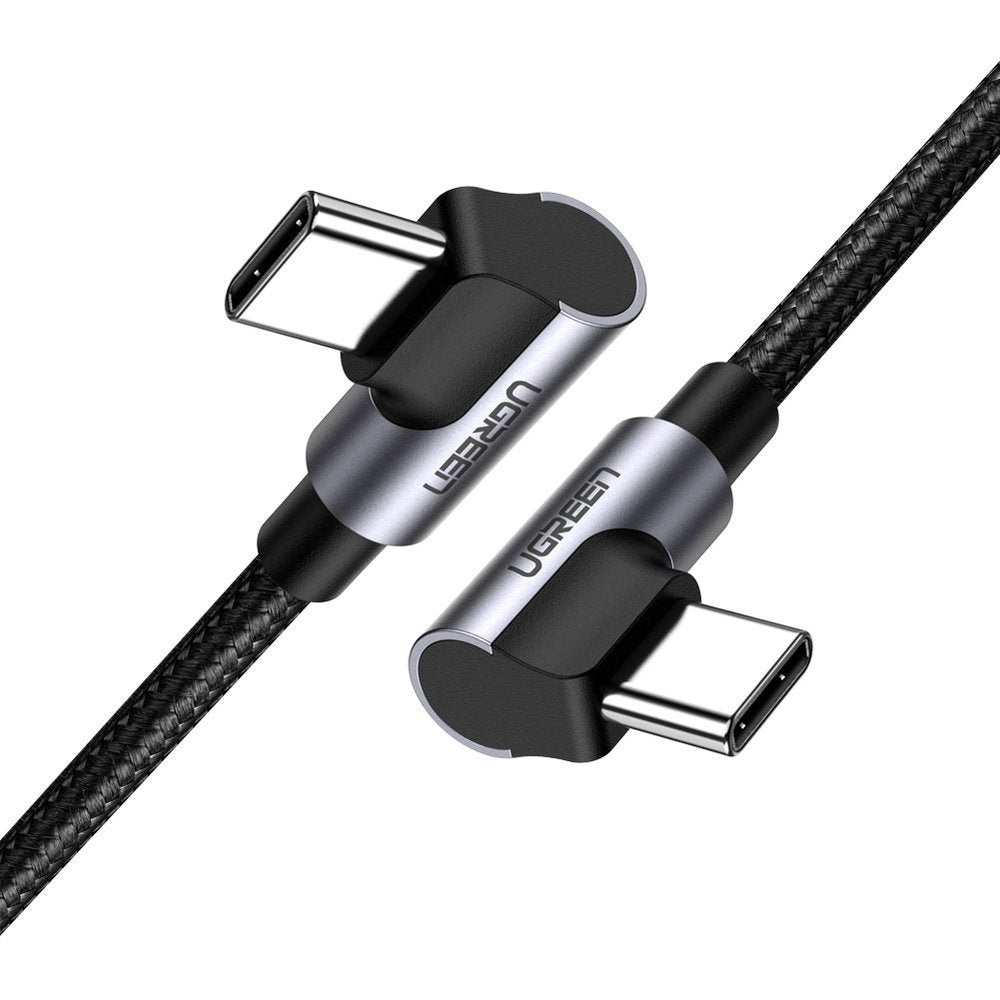 Cable de carga y datos USB-C - USB-C UGREEN US323 USB-C Angled, 60W, 1m, Negro