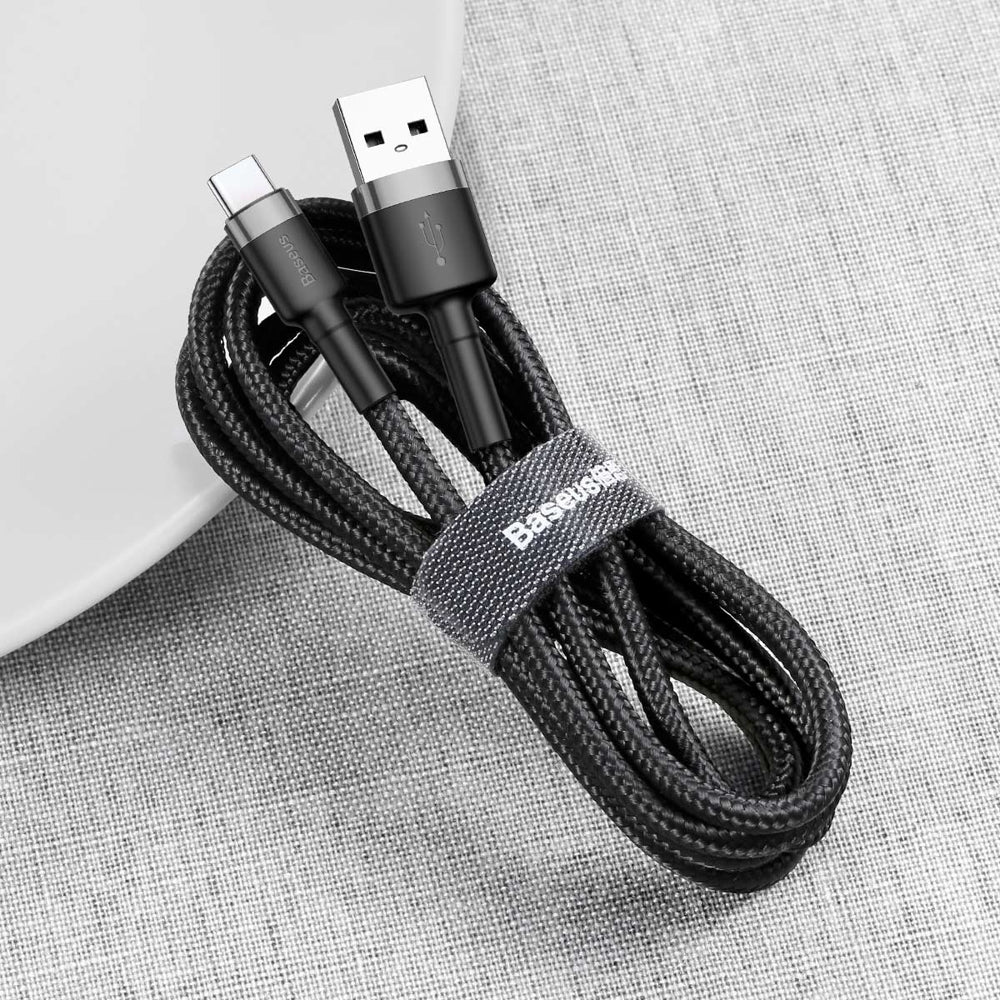 Cable de Datos y Carga USB-A - USB-C Baseus Cafule, 60W, 0.5m, Negro CATKLF-AG1