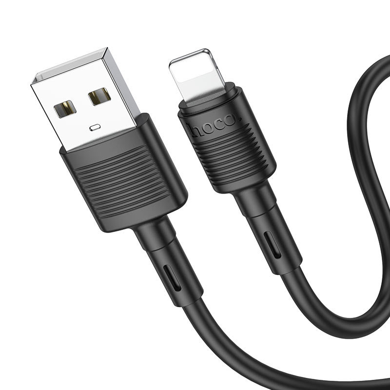 Cable de Datos y Carga USB-A - Lightning HOCO X83 Victory, 18W, 1m, Negro