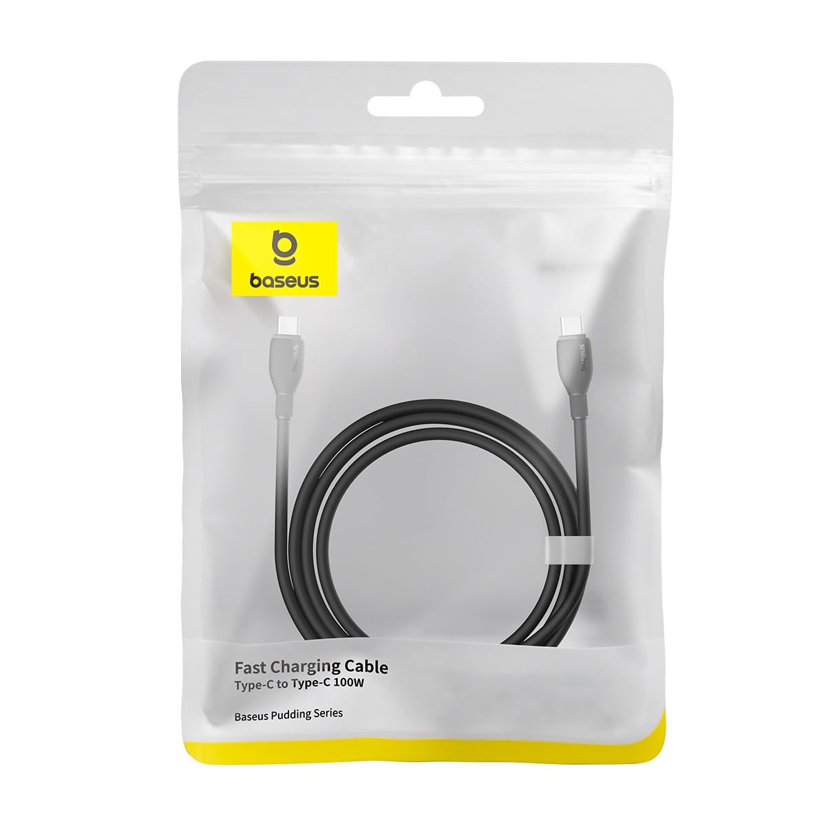 Cable de Datos y Carga USB-C - USB-C Baseus Pudding, 100W, 2m, Negro P10355702111-01