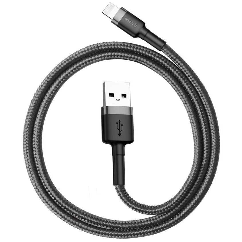 Cable de Datos y Carga USB-A - Lightning Baseus Cafule, 18W, 0.5m, Gris CALKLF-AG1