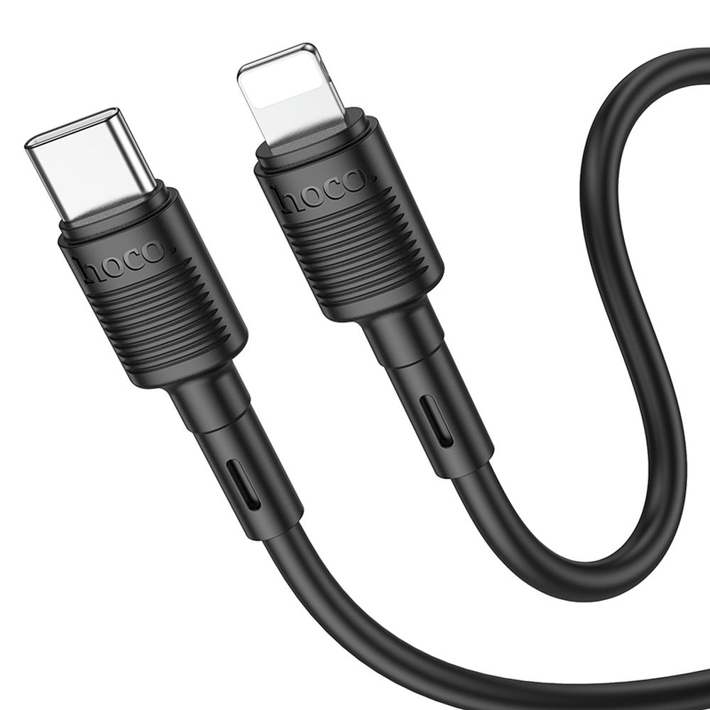 HOCO X83 Victory Cable de carga y datos USB-C - Lightning, 20 W, 1 m, negro