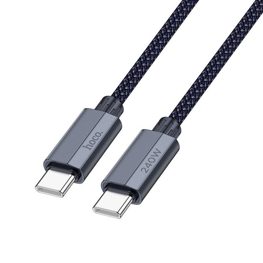 Cable de carga y datos USB-C - USB-C HOCO U134, 240W, 1,8m, Gris, USB-C