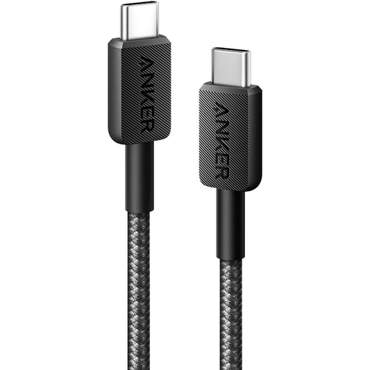 Cable de carga y datos USB-C - USB-C Anker 322, 60W, 0,9m, Negro A81F5G11