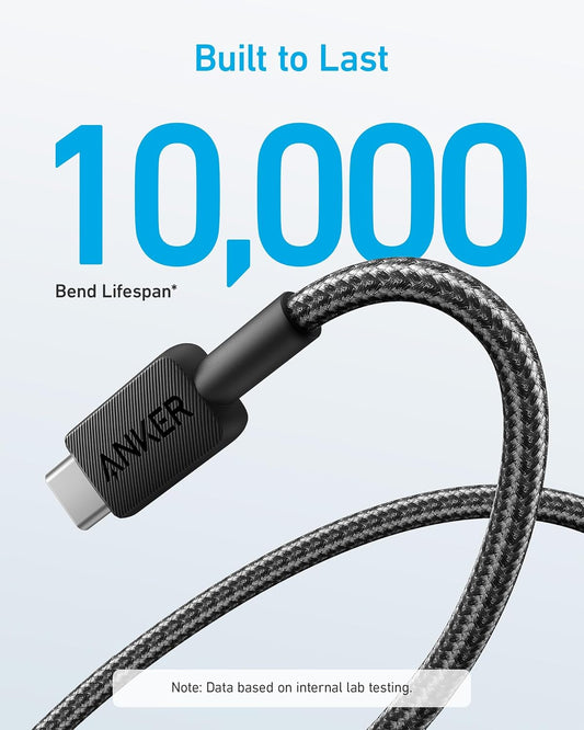Cable de datos y carga USB-A - USB-C Anker 322, 18W, 0,9m, Negro A81H5G11