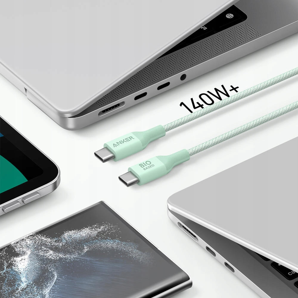 Cable de Datos y Carga USB-C - USB-C Anker 544, 140W, 1.8m, Verde A80F6H61