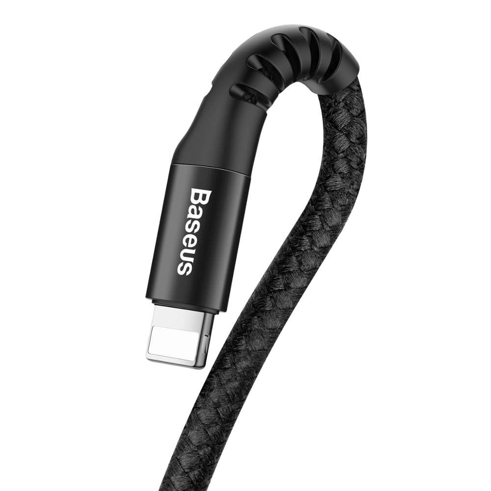 Cable de datos y carga USB-A - Lightning Baseus Fish Eye Spring, 18W, 1m, Negro CALSR-01 CALSR-01