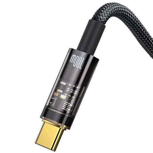 Cable de carga y datos USB-A a USB-C Baseus Explorer, 100 W, 1 m, negro CATS000201