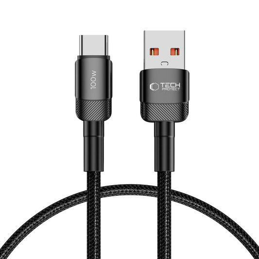 Cable de carga y datos USB-A - USB-C Tech-Protect Ultraboost EVO, 100 W, 0,5 m, negro