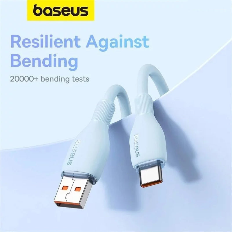 Baseus Pudding USB-A to USB-C Data and Charging Cable, 100W, 1.2m, Blue P10355703311-00