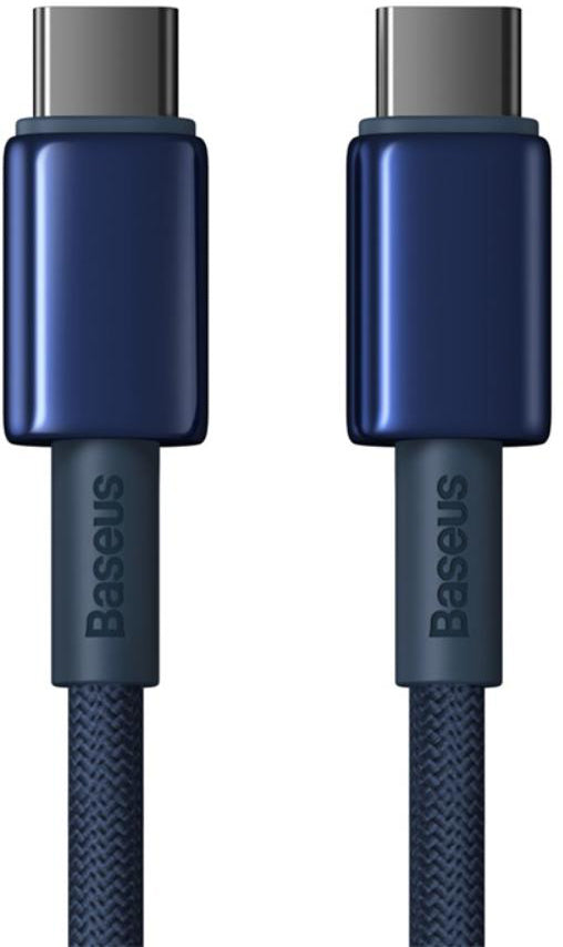 Cable de Datos y Carga USB-C - USB-C Baseus Tungsten Gold, 100W, 1m, Azul Marino P10319800321-03