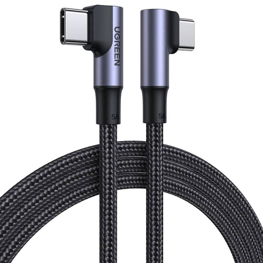 Cable de Datos y Carga USB-C - USB-C UGREEN US335 Angled, 100W, 2m, Negro