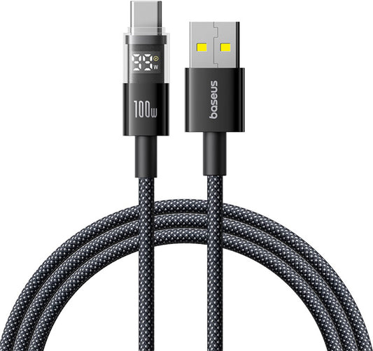 Cable de Datos y Carga USB-A - USB-C Baseus Display 2, 100W, 1m, Negro P10382701121-00