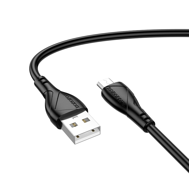 Cable de Datos y Carga USB-A - microUSB Borofone BX121 Energy, 18W, 1m, Negro