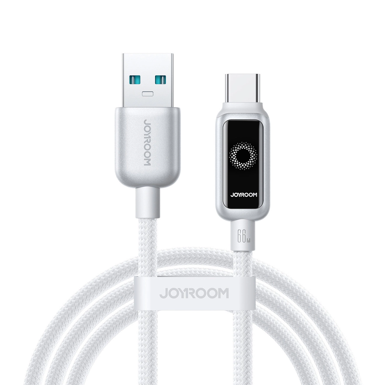 Cable de Datos y Carga USB-A - USB-C Joyroom S-A55 StarFlight Display, 66W, 1.2m, Blanco