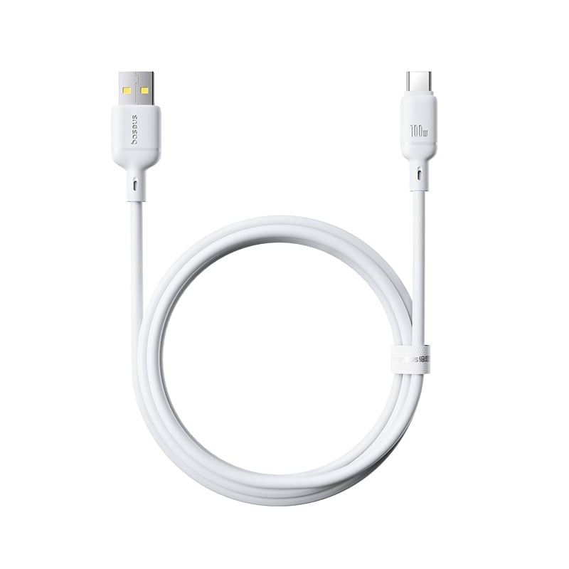Cable de Datos y Carga USB-A - USB-C Baseus Silky, 100W, 1m, Blanco P10377703213-00
