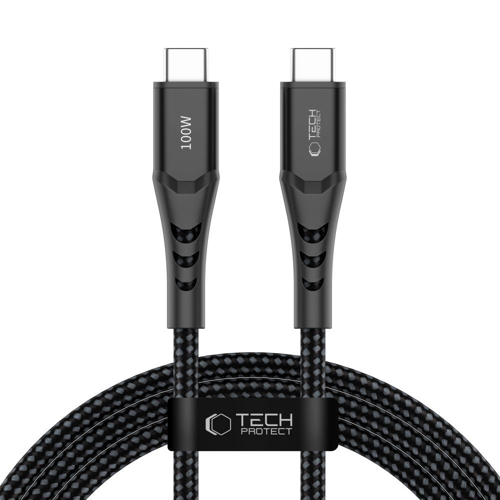 Cable de Datos y Carga USB-C - USB-C Tech-Protect UB11T Ultraboost, 100W, 2m, Negro