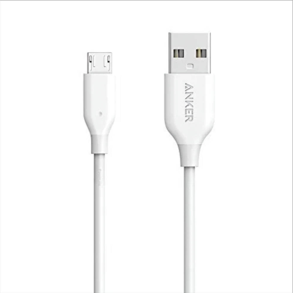 Cable de Datos y Carga USB-A - microUSB Anker PowerLine, 18W, 1m, Blanco A8132H21