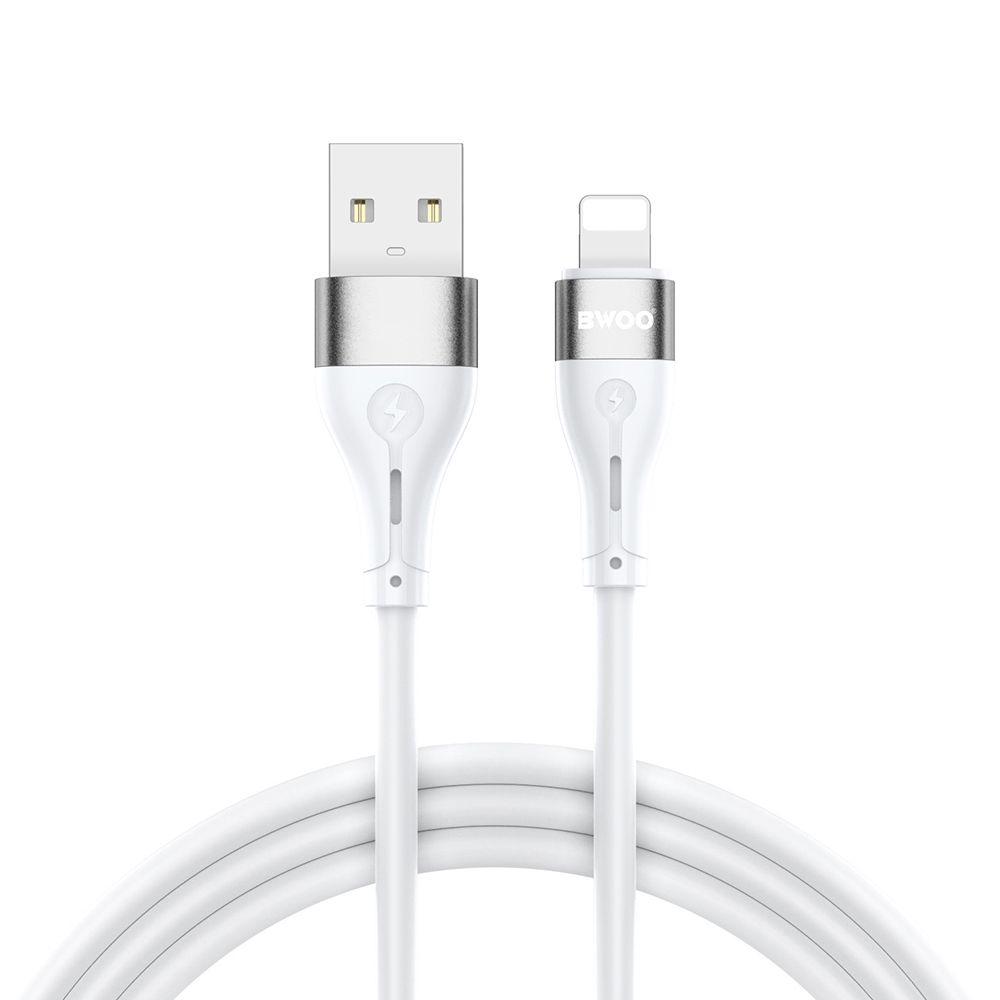 Cable de Datos y Carga USB-A - Lightning BWOO X280L, 15W, 1m, Blanco