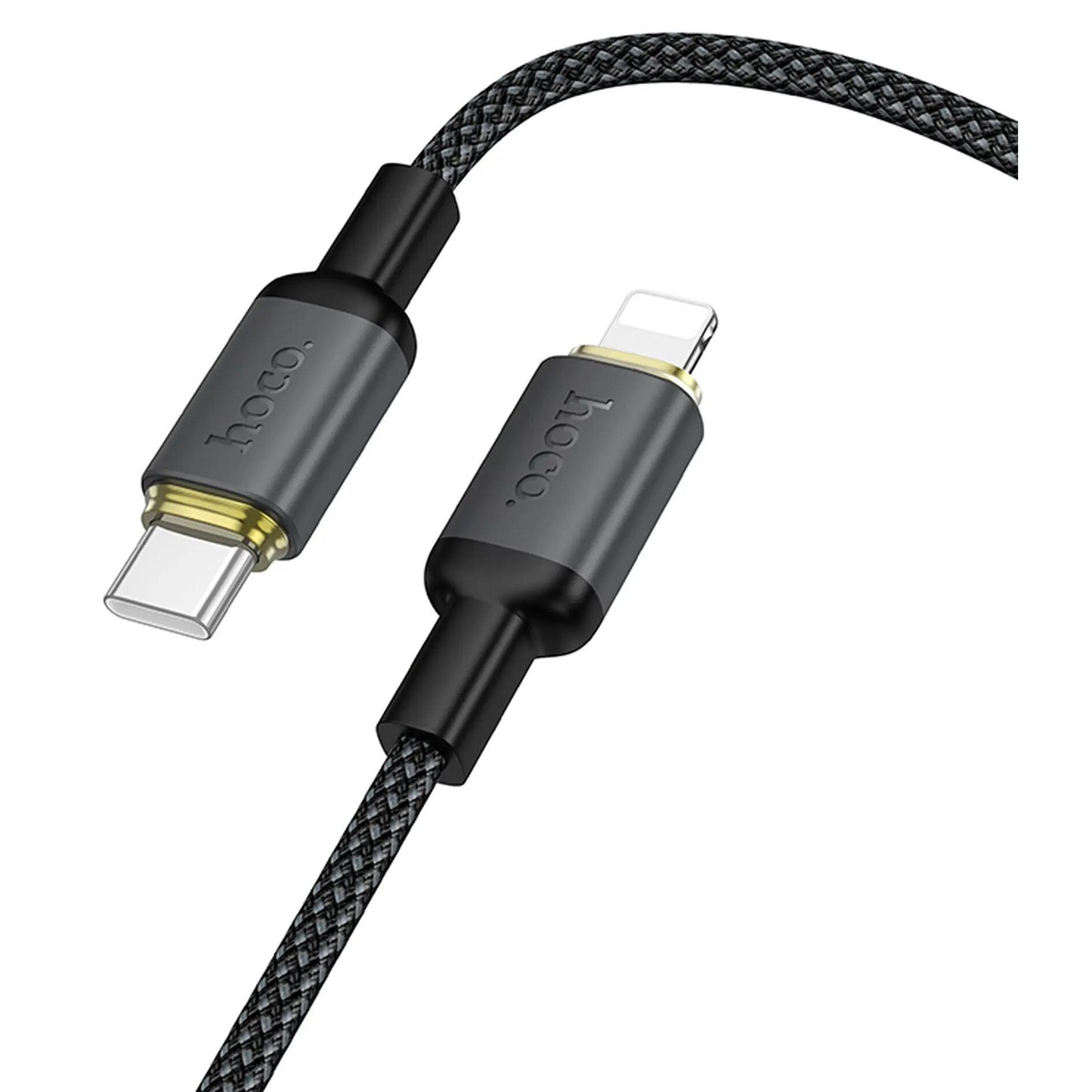 Cable de Datos y Carga USB-A - Lightning HOCO X128 Benefit, 12W, 1m, Negro