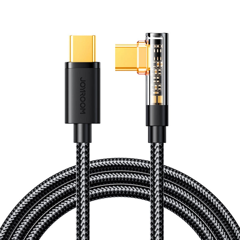 Cable de Datos y Carga USB-C - USB-C Joyroom S-CC100A6 Angled, 100W, 1.2m, Negro