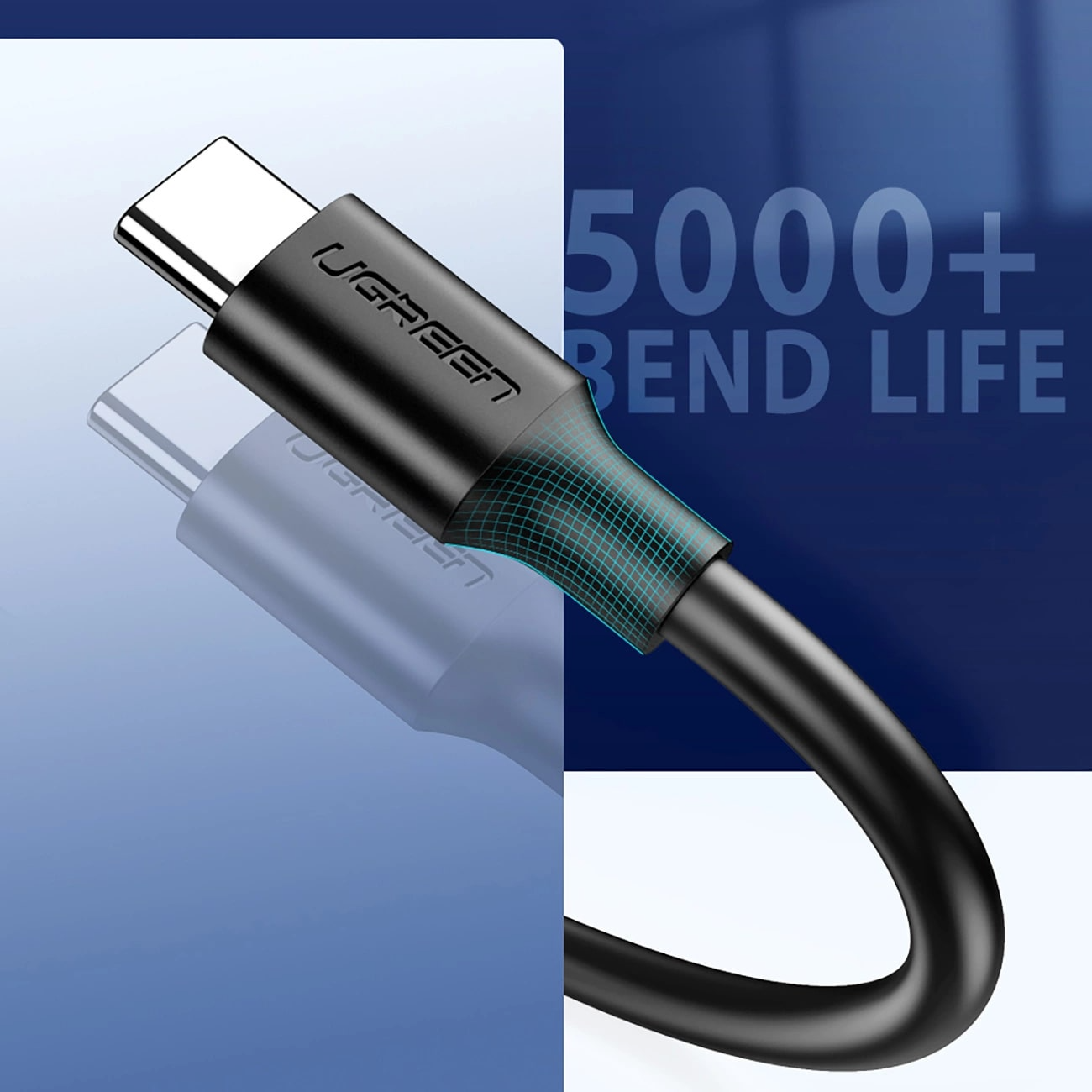 Cable de Datos y Carga USB-A - USB-C UGREEN US184, 18W, 0.5m, Negro