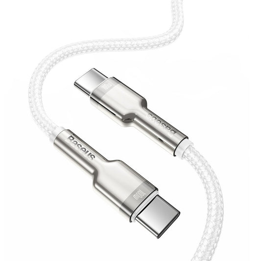 Data and Charging Cable USB-C - USB-C Baseus Cafule, 100W, 2m, White CATJK-D02