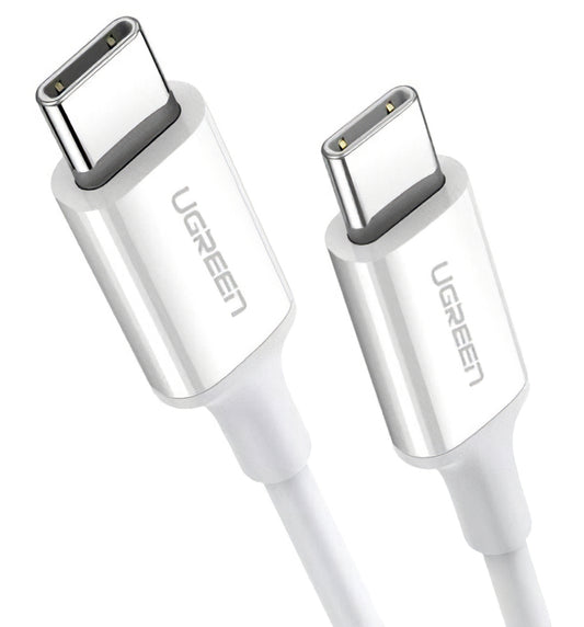 Cable de carga y datos USB-C - USB-C UGREEN US264, 60W, 1.5m, Blanco