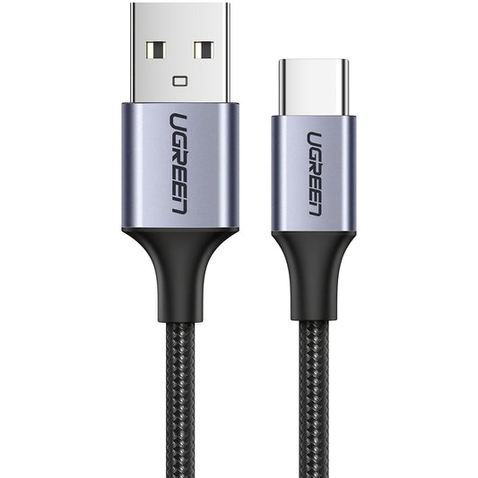 Cable de carga y datos USB-A - USB-C UGREEN US288, 18W, 3m, Negro