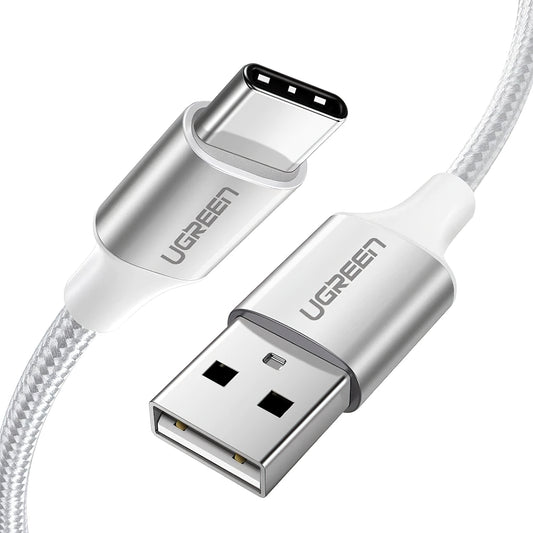 Cable de Datos y Carga USB-A - USB-C UGREEN US288, 18W, 2m, Blanco