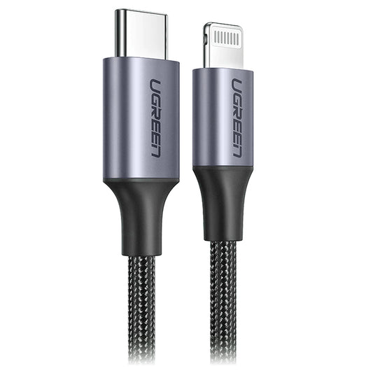 Cable de Datos y Carga USB-C - Lightning UGREEN US304, 20W, 1m, Negro