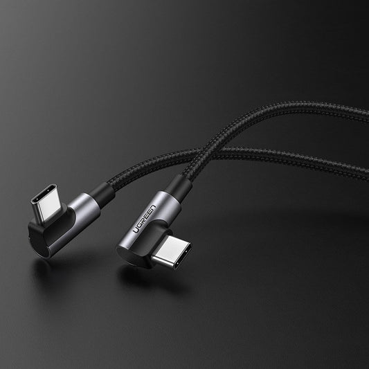 Cable de carga y datos USB-C - USB-C UGREEN US323 USB-C Angled, 60W, 1m, Negro