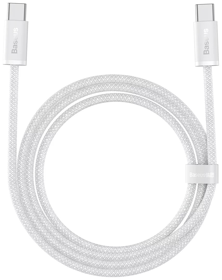 Cable de carga y datos USB-C - USB-C Baseus Dynamic Series, 100 W, 1 m, blanco CALD000202