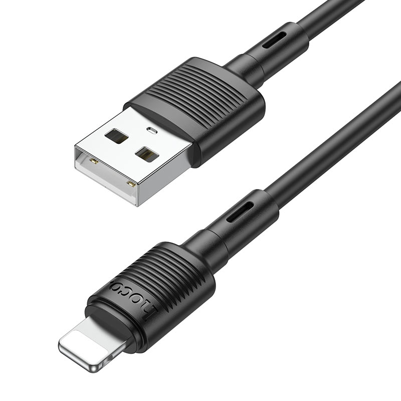 Cable de Datos y Carga USB-A - Lightning HOCO X83 Victory, 18W, 1m, Negro