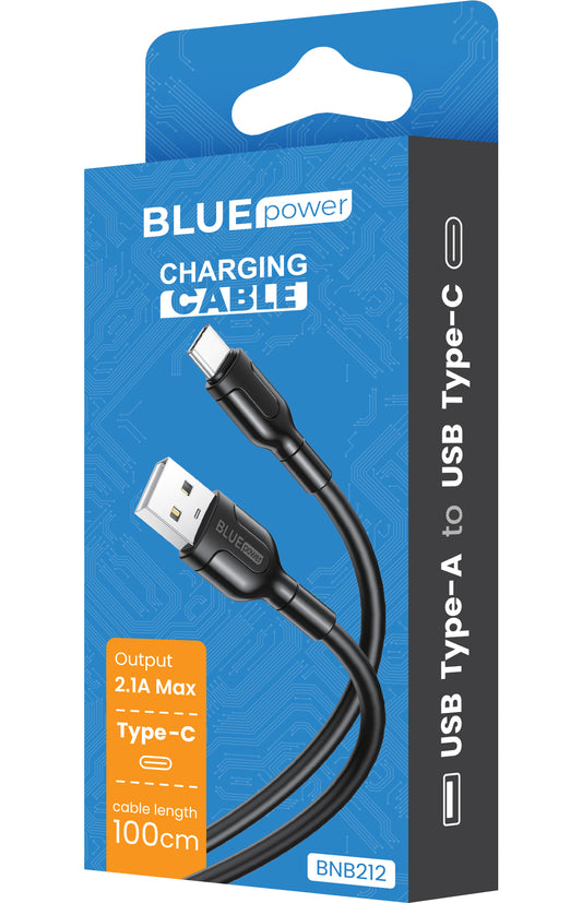 Cable de datos y carga USB-A - USB-C BLUE Power BLUE Power BNB212, 18W, 1m, Negro